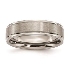 Mens Endless Affection(tm) Engravable 6mm Ridged Edge Wedding Band