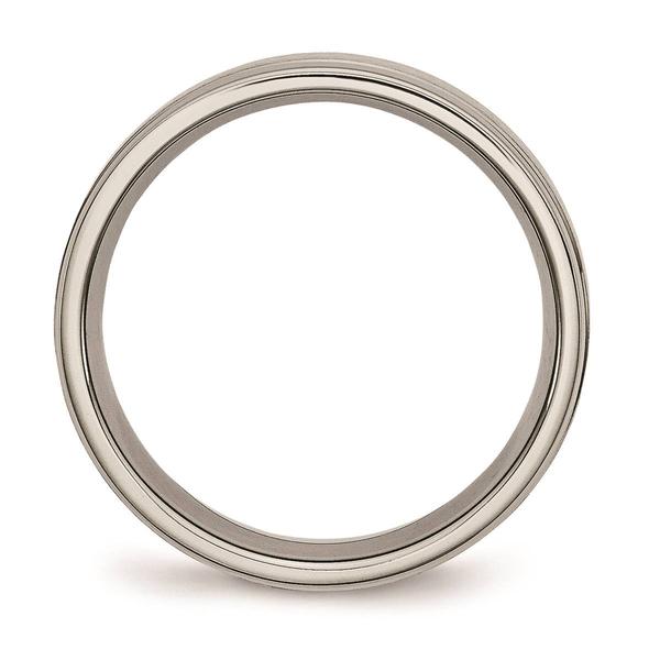 Mens Endless Affection(tm) Engravable 6mm Ridged Edge Wedding Band alternate view