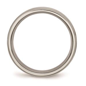 Mens Endless Affection(tm) Engravable 6mm Ridged Edge Wedding Band alternate view