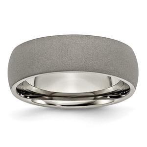 Mens Endless Affection(tm) 7mm Titanium Stone Finish Wedding Band