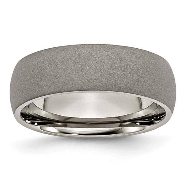 Mens Endless Affection(tm) 7mm Titanium Stone Finish Wedding Band
