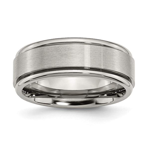 Mens Endless Affection(tm) Titanium Beveled Edge 6mm Wedding Band