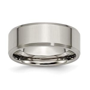 Mens Endless Affection(tm) Beveled Edge Titanium 8mm Wedding Band