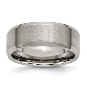 Mens Endless Affection(tm) 8mm Beveled Edge Titanium Polished Band
