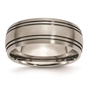 Mens Endless Affection(tm) 8mm Grooved Satin Edge Wedding Band