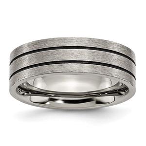 Mens Endless Affection(tm) 7mm Titanium Flat Grooved Wedding Band