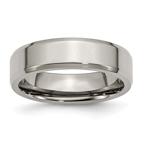 Mens Endless Affection(tm) Titanium 6mm Beveled Edge Band