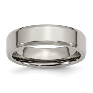 Mens Endless Affection(tm) Titanium 6mm Beveled Edge Band