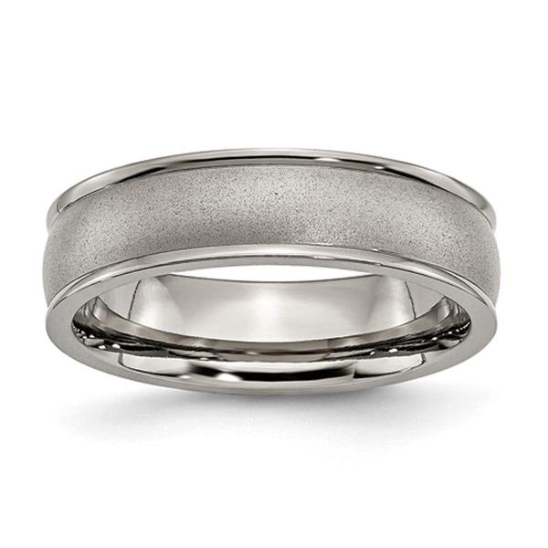 Mens Endless Affection(tm) 6mm Ridged Edge Satin Polished Band