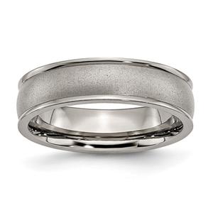 Mens Endless Affection(tm) 6mm Ridged Edge Satin Polished Band