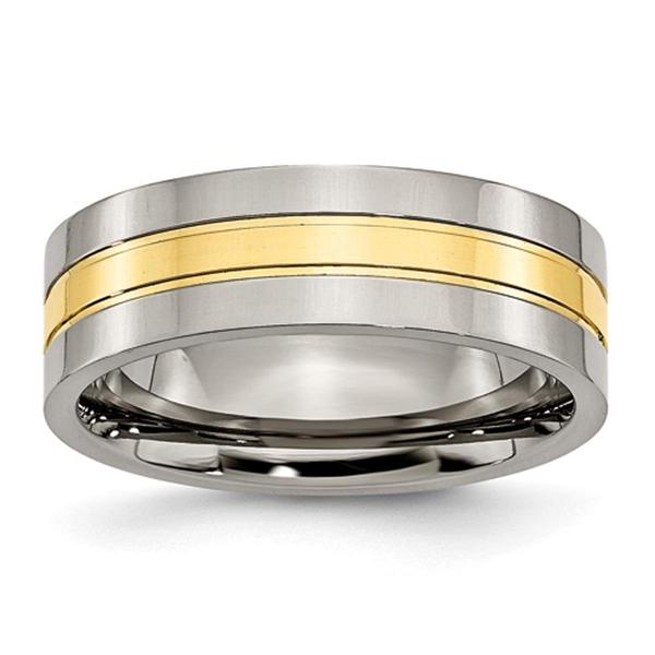 Mens Endless Affection(tm) 7mm Two-Tone Grooved Band