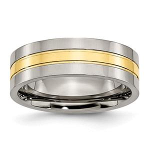 Mens Endless Affection(tm) 7mm Two-Tone Grooved Band