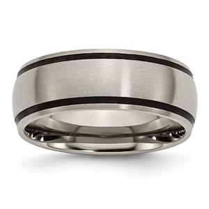 Mens Endless Affection(tm) Titanium Black Rubber 8mm Brushed Band