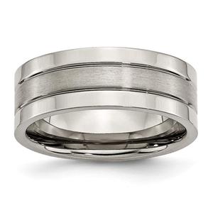 Mens Endless Affection(tm) Titanium Grooved 8mm Wedding Band
