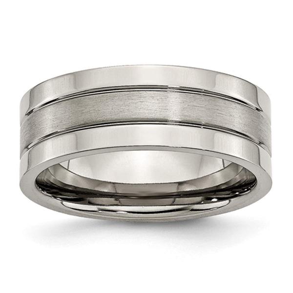 Mens Endless Affection(tm) Titanium Grooved 8mm Wedding Band