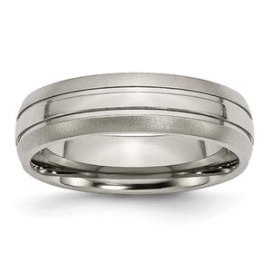 Mens Endless Affection(tm) 6mm Grooved Titanium Wedding Band