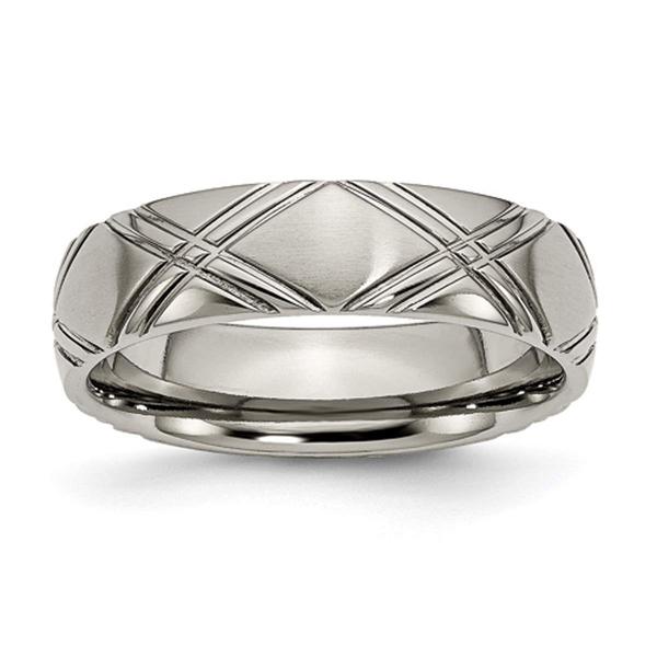 Mens Endless Affection(tm) Titanium Criss Cross 6mm Polished Band