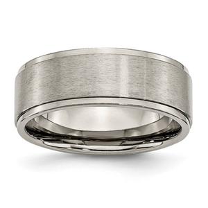 Mens Endless Affection(tm) Ridged Edge 8mm Engravable Flat Band