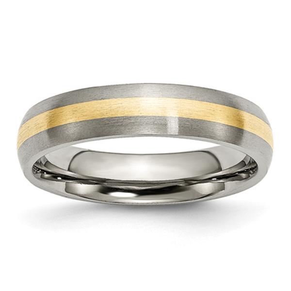 Mens Endless Affection(tm) 14kt. Yellow Gold Titanium Wedding Band