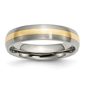 Mens Endless Affection(tm) 14kt. Yellow Gold Titanium  Wedding Band