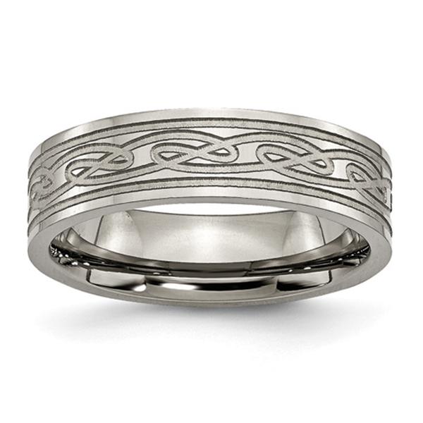 Mens Endless Affection(tm) Laser Etched Celtic Knot 6mm Band