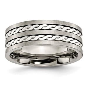 Mens Endless Affection(tm) Sterling Silver Braided Inlay Band