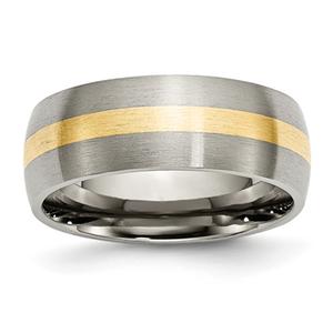Mens Endless Affection(tm) Titanium 14kt. Yellow Gold Inlay 8mm Band
