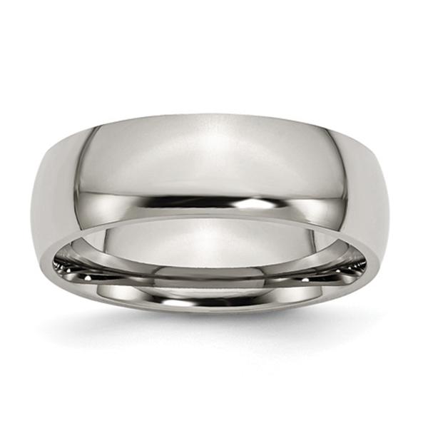 Mens Endless Affection(tm) Polished Titanium 7mm Wedding Band
