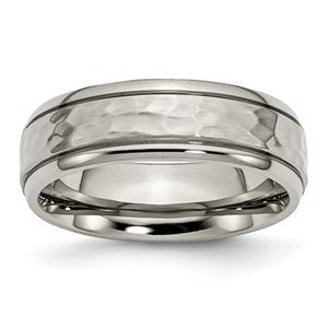 Mens Endless Affection(tm) Titanium 7mm Grooved Edge Band