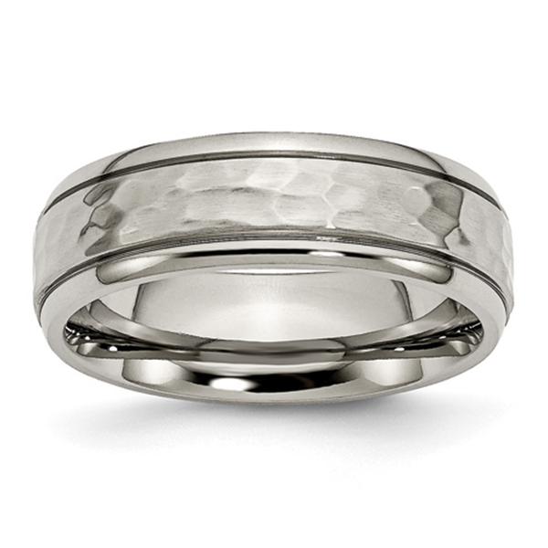 Mens Endless Affection(tm) Titanium 7mm Grooved Edge Band