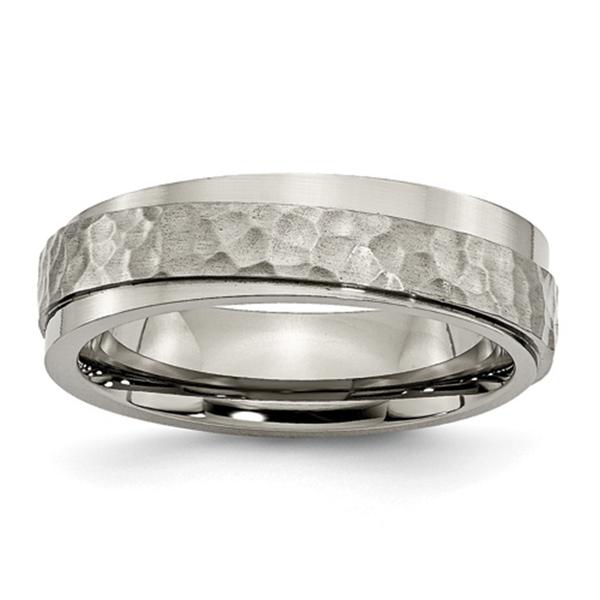 Mens Endless Affection(tm) Titanium 6mm Ridged Edge Wedding Band