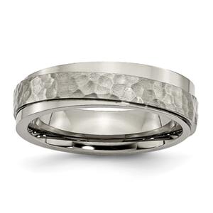 Mens Endless Affection(tm) Titanium 6mm Ridged Edge Wedding Band