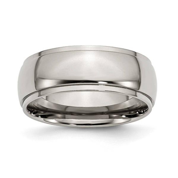 Mens Endless Affection(tm) Engravable Ridged Edge Wedding Band