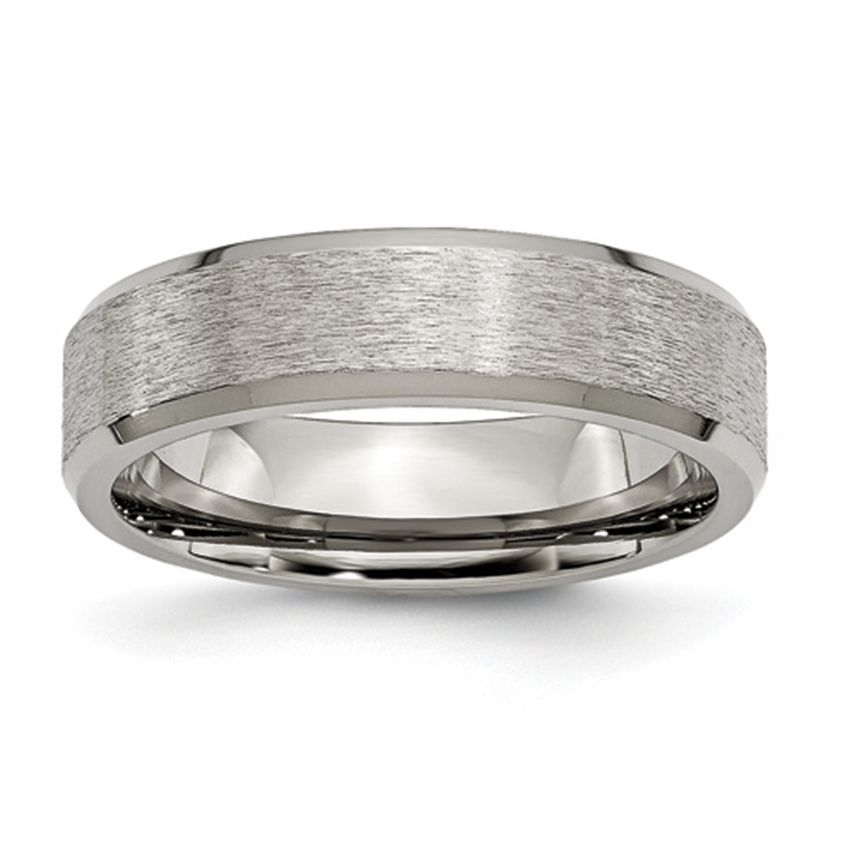 Mens Endless Affection(tm) Titanium 6mm Satin & Beveled Edge Band