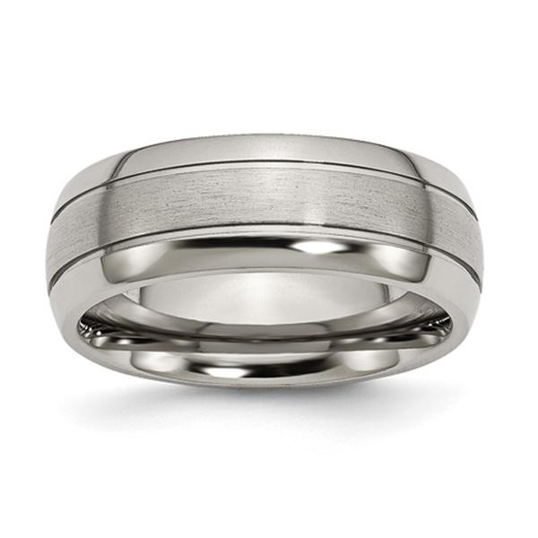 Mens Endless Affection(tm) Brushed & Polished 8mm Titanium Band