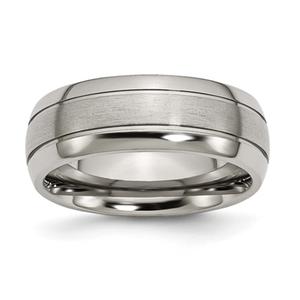 Mens Endless Affection(tm) Brushed & Polished 8mm Titanium Band