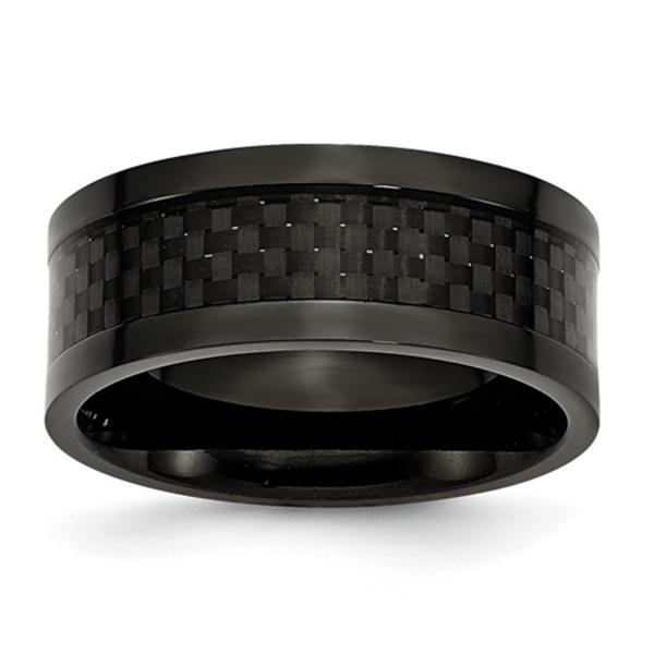 Mens Endless Affection(tm) Titanium 9mm Black IP-Plated Wedding Band