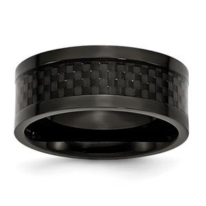 Mens Endless Affection(tm) Titanium 9mm Black IP-Plated Wedding Band