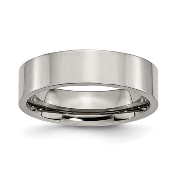 Mens Endless Affection(tm) 6mm Titanium Flat Polished Wedding Band