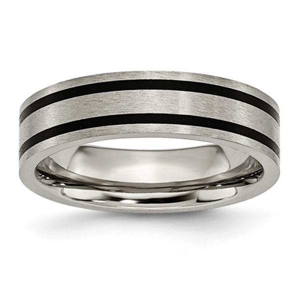 Mens Endless Affection(tm) Titanium 6mm Enameled Flat Wedding Band
