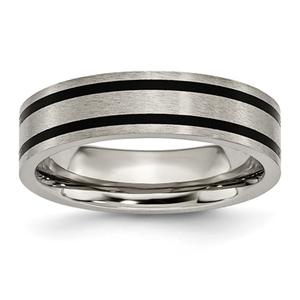 Mens Endless Affection(tm) Titanium 6mm Enameled Flat Wedding Band