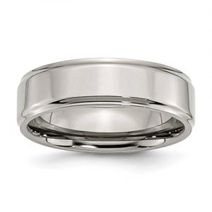 Mens Endless Affection(tm) Ridged Edge 7mm Engravable Wedding Band