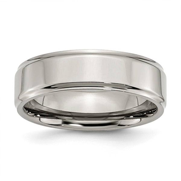 Mens Endless Affection(tm) Ridged Edge 7mm Engravable Wedding Band