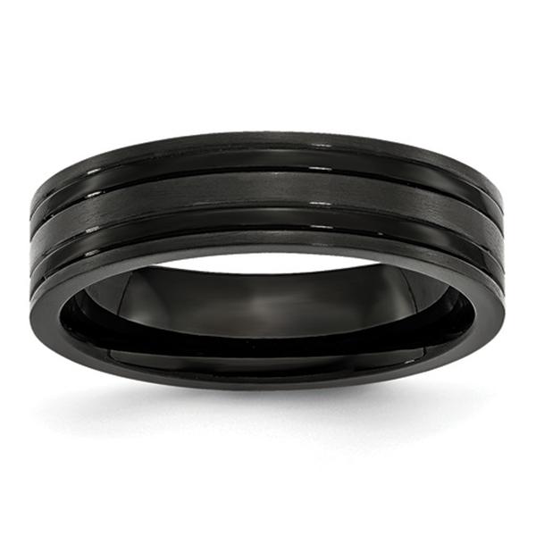 Mens Endless Affection(tm) 6mm Black IP-Plated Band