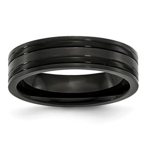 Mens Endless Affection(tm) 6mm Black IP-Plated Band