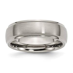 Mens Endless Affection(tm) Ridged Edge 7mm Polished Wedding Band