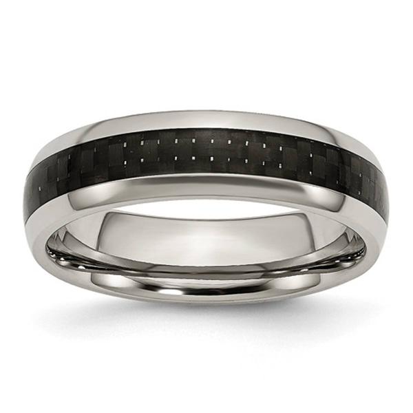 Mens Endless Affection(tm) Titanium Black Carbon Fiber Inlay Band