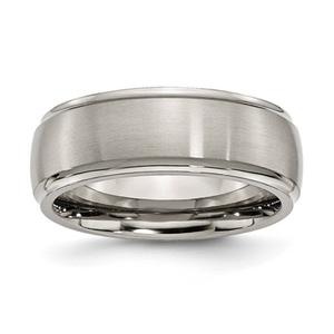 Mens Endless Affection(tm) 8mm Ridged Edge Dome Shaped Band