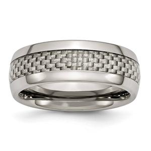 Mens Endless Affection(tm) Titanium Band w/ Grey Carbon Fiber Inlay