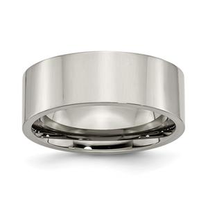 Mens Endless Affection(tm) Titanium 8mm Flat Polished Wedding Band